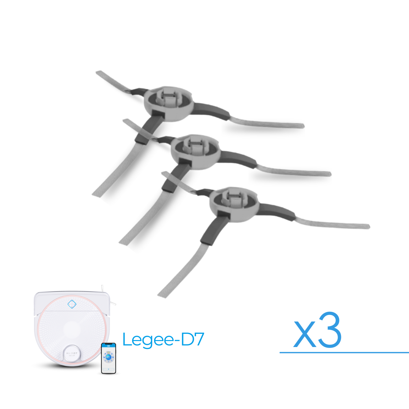 Pack de 3 cepillos laterales HOBOT LEGEE-D7