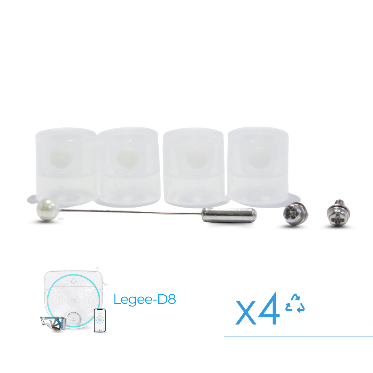 Pack de 4 boquillas de pulverización Hobot Legee-D8 ECO Compactor y Pro